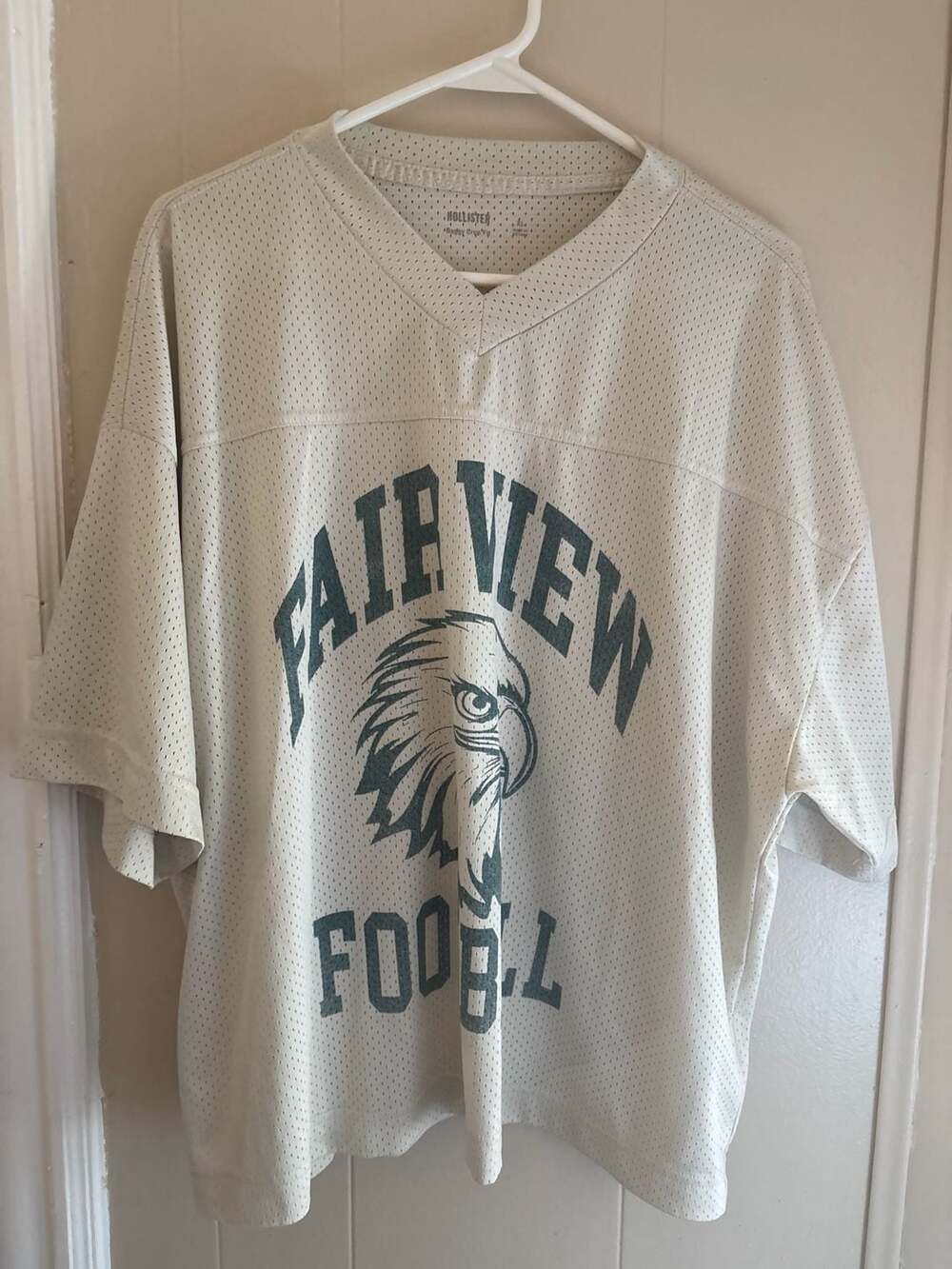 Hollister Baggy Crop Fit Fairview Football Jersey Top XL